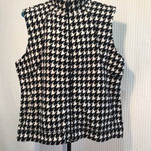 Kim Rogers Black And White Houndstooth Vest
